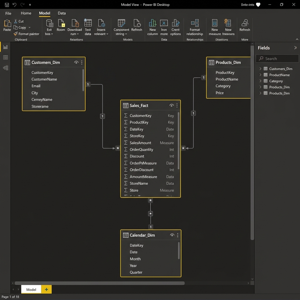 Star Schema Data Model Relationship Diagram
